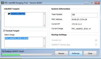 FRC 2018 roboRIO Imaging Tool