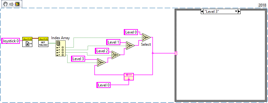 LabVIEW Button Case Selection Example