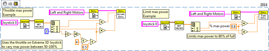 LabVIEW Joystick Max Throttle Limit Example