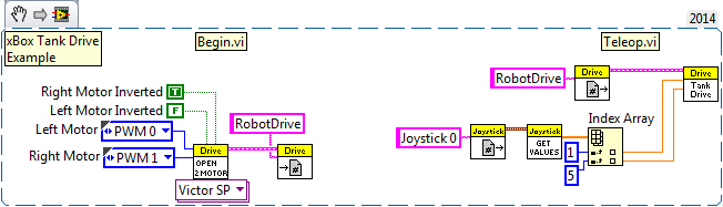 LabVIEW xBox Tank Drive Example